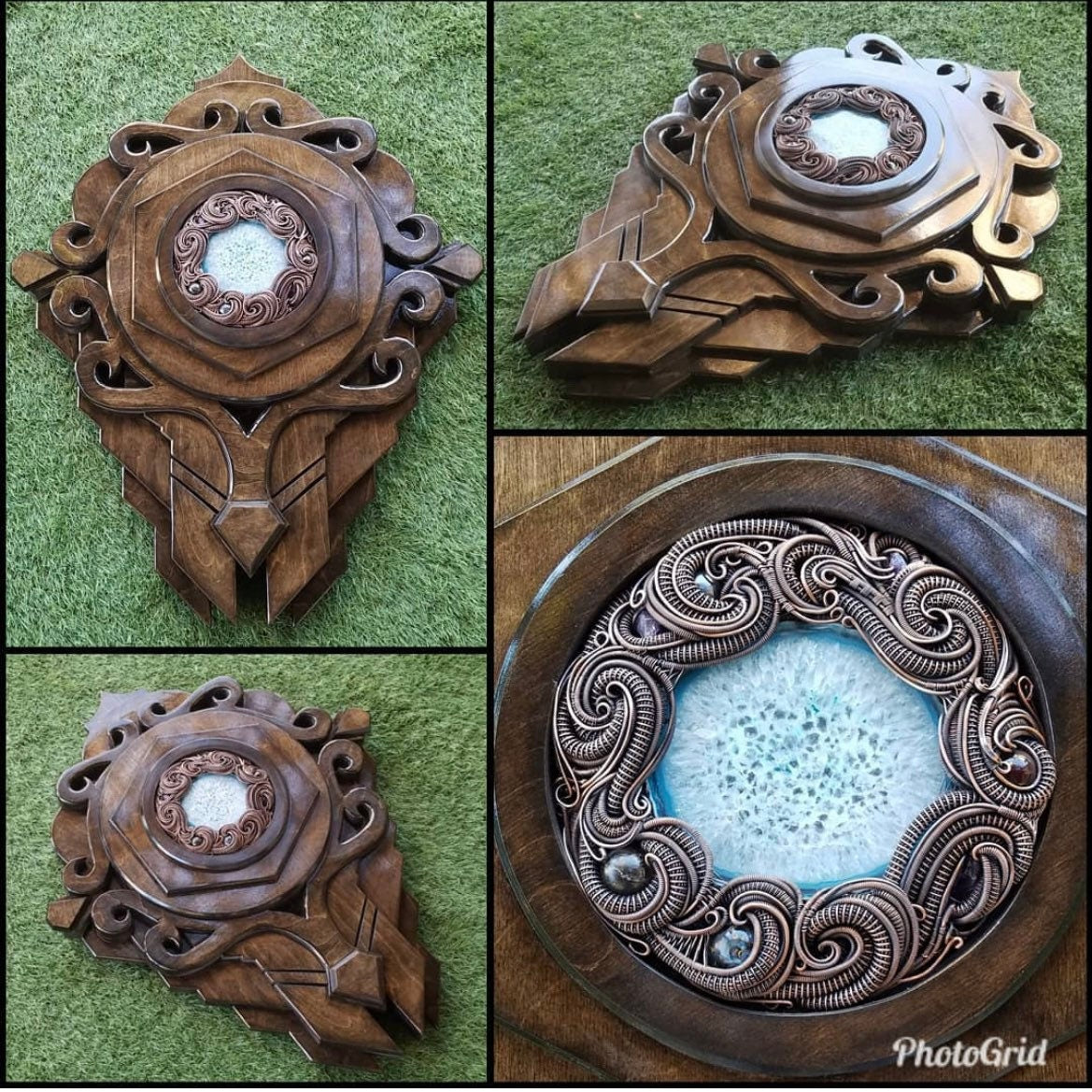 Epoch, Wall Decor, Wall Sculpture, Handmade, Unique, Agate, Glass, Hematite, Amethyst, James Steffen Designs