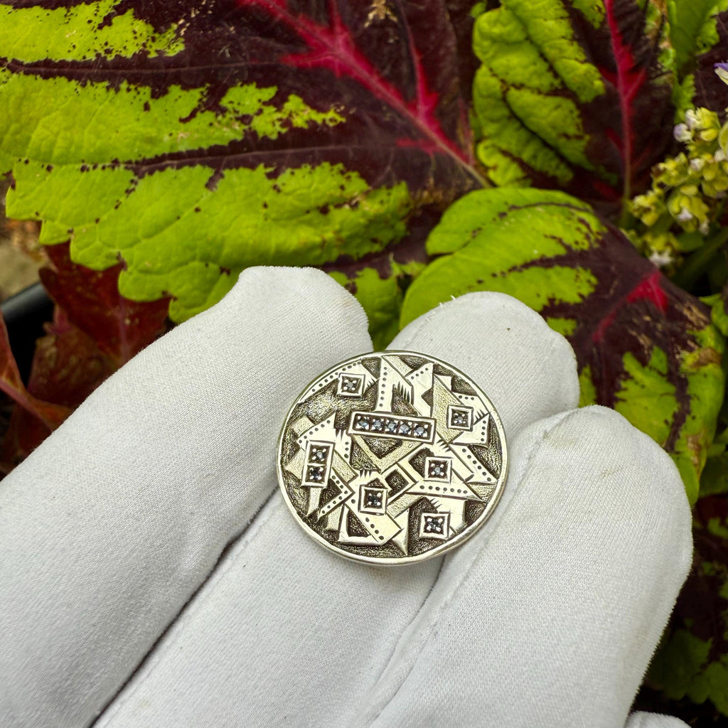 Golf Ball Marker, Golf Accessories, Sapphires, Silver, Handmade, Unique, Golf, One of a kind, James Steffen Designs